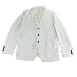 Massimo Alba Mens Cotton Cashmere Garment-Dyed Suit Jacket White 54 (US 44)
